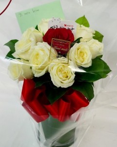 A rose from the little prince ~ 1 Red Rose in White