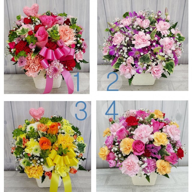 4 color mothers day Seasonal flowers & carnation japan style bouquet