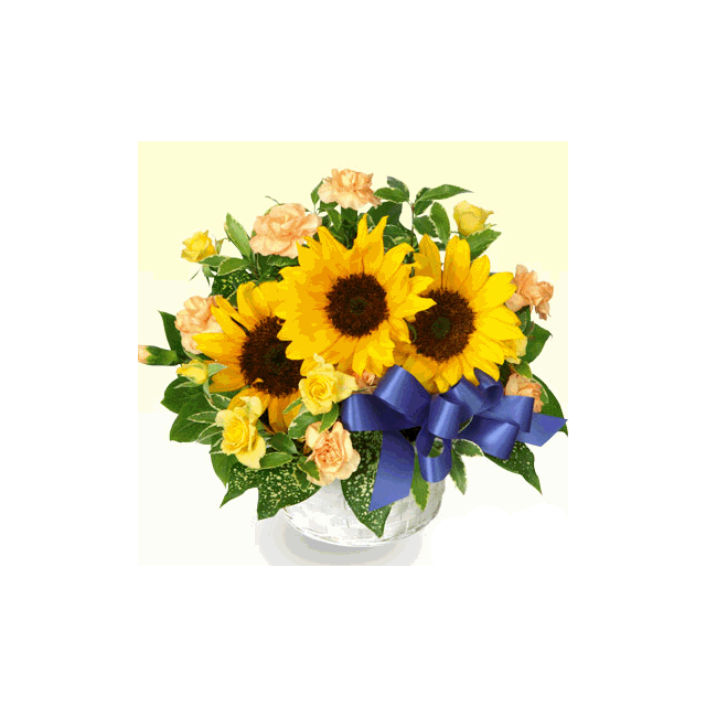 Happy Summer Sunflower Flower Basket