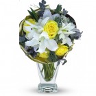 Yellow Rose and White Lily