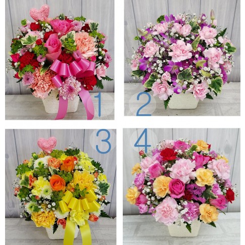 4 color mothers day Seasonal flowers & carnation japan style bouquet